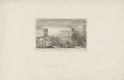 Gezicht op de kust van Italië