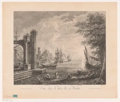 Gezicht op de kust van Malta