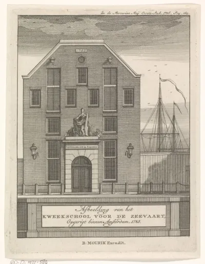 Gezicht op de Kweekschool voor de Zeevaart te Amsterdam