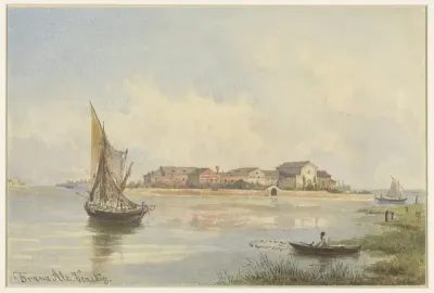 Gezicht op de Lagune te Venetië