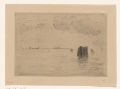Gezicht op de Lagune van Venetië met dukdalf