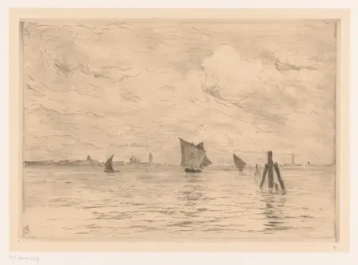 Gezicht op de Lagune van Venetië voor Murano