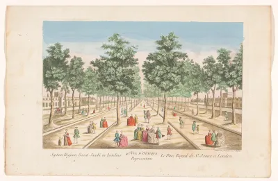 Gezicht op de lanen in het Saint James's Park te Londen