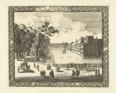 Gezicht op de Lange Vijverberg en de Hofvijver te Den Haag