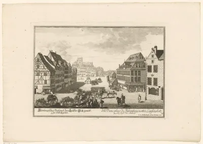 Gezicht op de Laufferplatz in Neurenberg