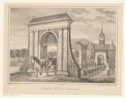 Gezicht op de Leidsepoort te Amsterdam