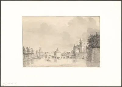 Gezicht op de Leidsepoort vanaf het Singel