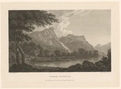 Gezicht op de Lodore Falls bij Derwentwater