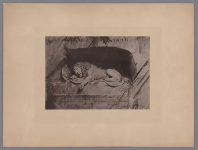 Gezicht op de Löwendenkmal van Luzern