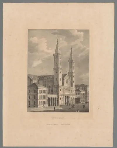 Gezicht op de Ludwigskirche te München