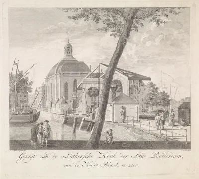 Gezicht op de Lutherse Kerk te Rotterdam