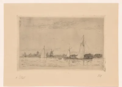 Gezicht op de Maas bij Dordrecht
