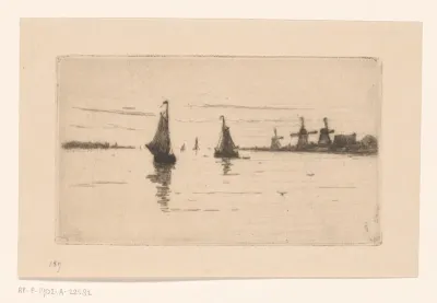 Gezicht op de Maas bij Dordrecht