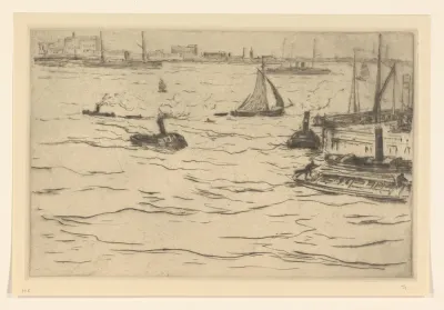 Gezicht op de Maas te Rotterdam