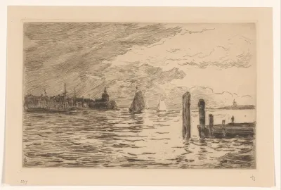 Gezicht op de Maas voor Dordrecht
