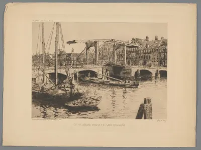 Gezicht op de Magere Brug te Amsterdam
