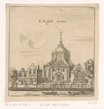 Gezicht op de Marekerk te Leiden