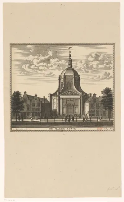 Gezicht op de Marekerk te Leiden