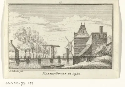 Gezicht op de Marepoort te Leiden