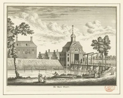 Gezicht op de Marepoort te Leiden