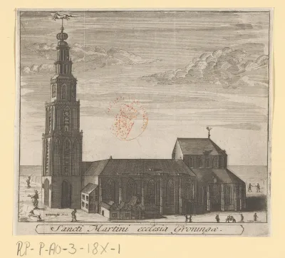 Gezicht op de Martinikerk te Groningen