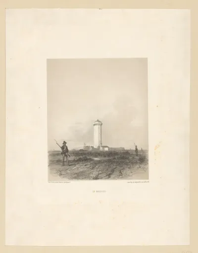 Gezicht op de Marzocco toren te Livorno, 1849