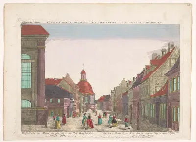 Gezicht op de Mauerstraße en de Drievuldigheidskerk te Berlijn
