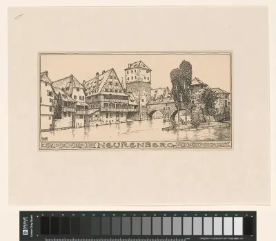 Gezicht op de Maxbrücke te Neurenberg