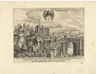 Gezicht op de Milvische brug te Rome