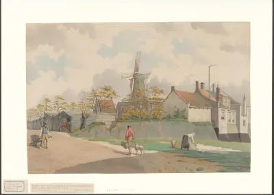 Gezicht op de molen aan het einde van het Funen