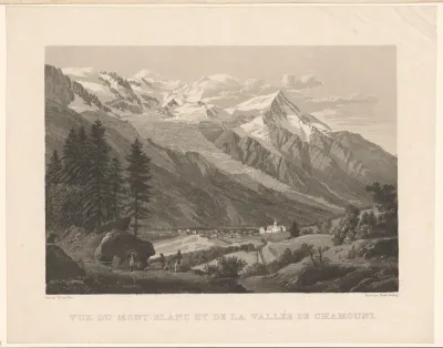 Gezicht op de Mont Blanc vanaf de vallei van Chamonix