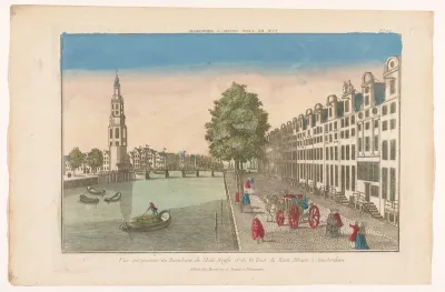 Gezicht op de Montelbaanstoren en de Binnenkant te Amsterdam