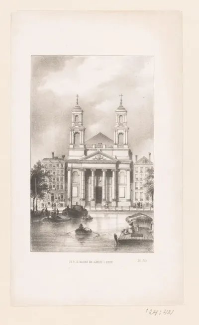 Gezicht op de Mozes en Aäronkerk
