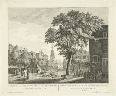 Gezicht op de Munttoren te Amsterdam