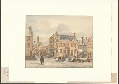 Gezicht op de nieuw gebouwde huizen in de Leidsestraat