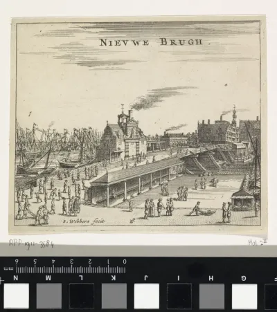 Gezicht op de Nieuwe Brug te Amsterdam