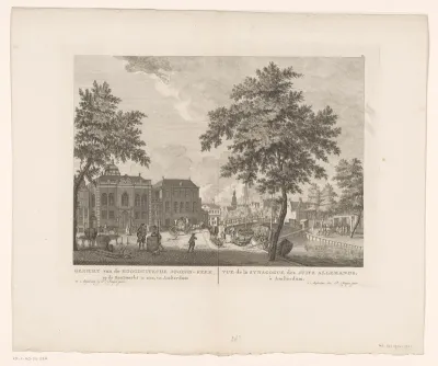 Gezicht op de Nieuwe en Grote Synagoge te Amsterdam