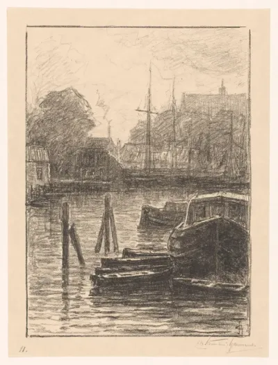 Gezicht op de Nieuwe Haven in Dordrecht