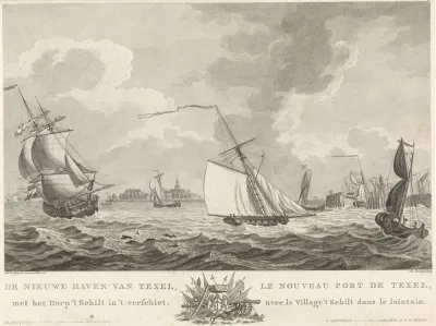 Gezicht op de Nieuwe Haven van Texel