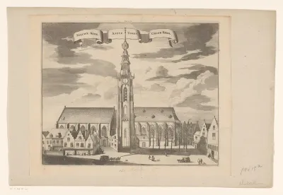 Gezicht op de Nieuwe Kerk, Lange Jan en Koorkerk te Middelburg