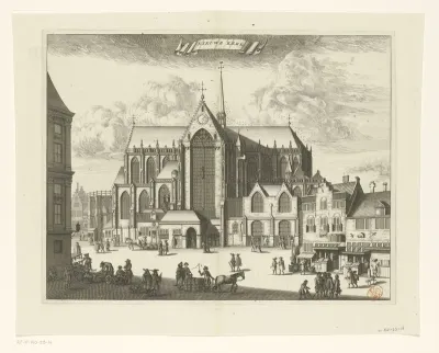 Gezicht op de Nieuwe Kerk te Amsterdam