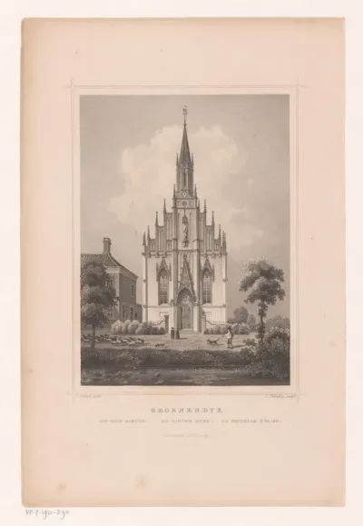 Gezicht op de nieuwe kerk te Groenendijk