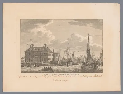 Gezicht op de Nieuwe Stadsherberg aan het IJ in Amsterdam