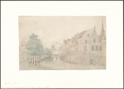Gezicht op de Nieuwezijds Voorburgwal gezien naar het Paleis op de Dam