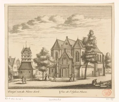 Gezicht op de Nieuwkerk te Dordrecht
