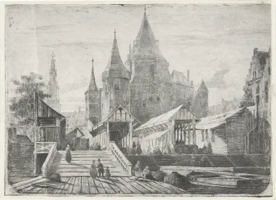 Gezicht op de Nieuwmarkt te Amsterdam