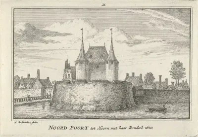 Gezicht op de Noorderpoort te Hoorn, 1620