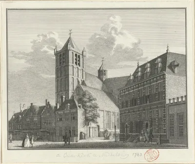 Gezicht op de Noordmonsterkerk te Middelburg, 1743