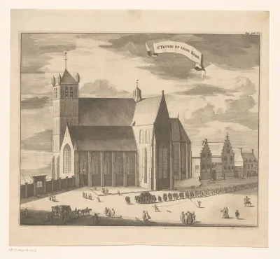 Gezicht op de Noordmonsterkerk te Middelburg