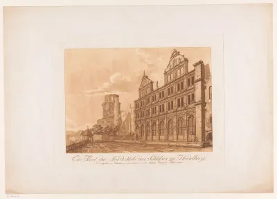 Gezicht op de noordzijde van Schloss Heidelberg